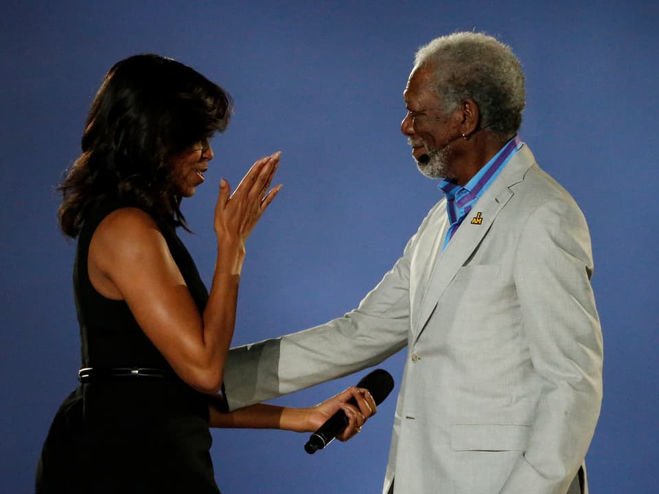 Michelle Obama und Morgan Freeman 