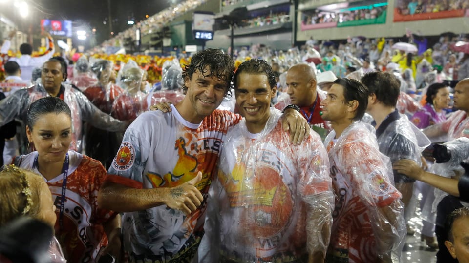 Kürten, Nadal und Ferrer mitten im Karnevalstrubel von Rio.