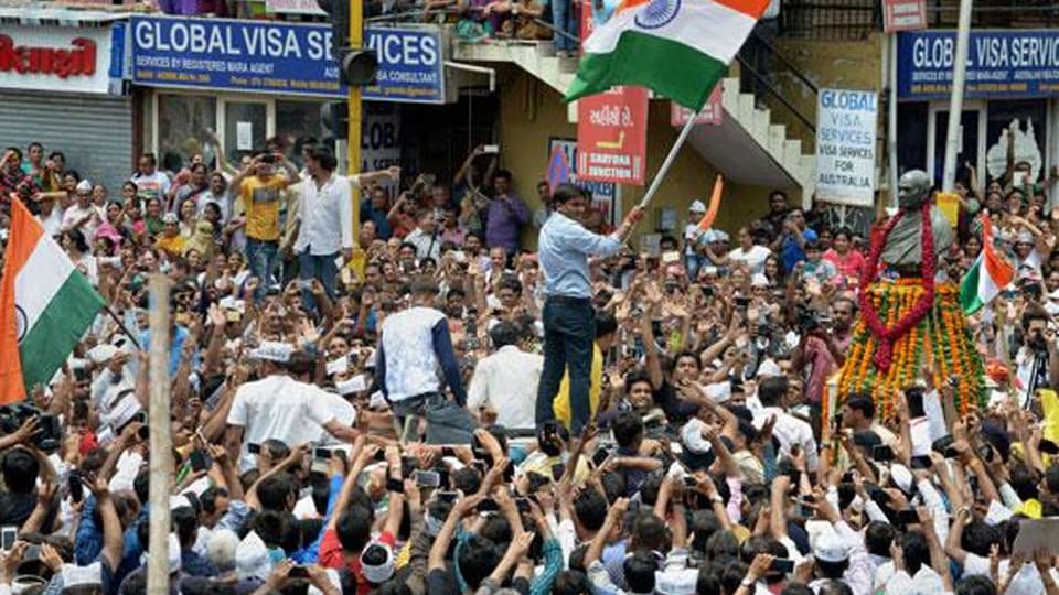 Demonstranten in Dew Delhi