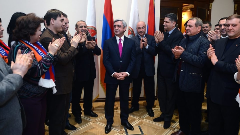 Sersch Sargsjan bei Feiern zu seinem Wahlsieg 2013.