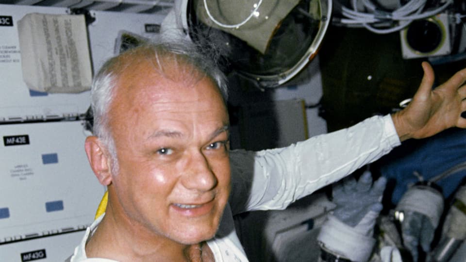Bruce McCandless n Bord des Spaceshuttle Discovery