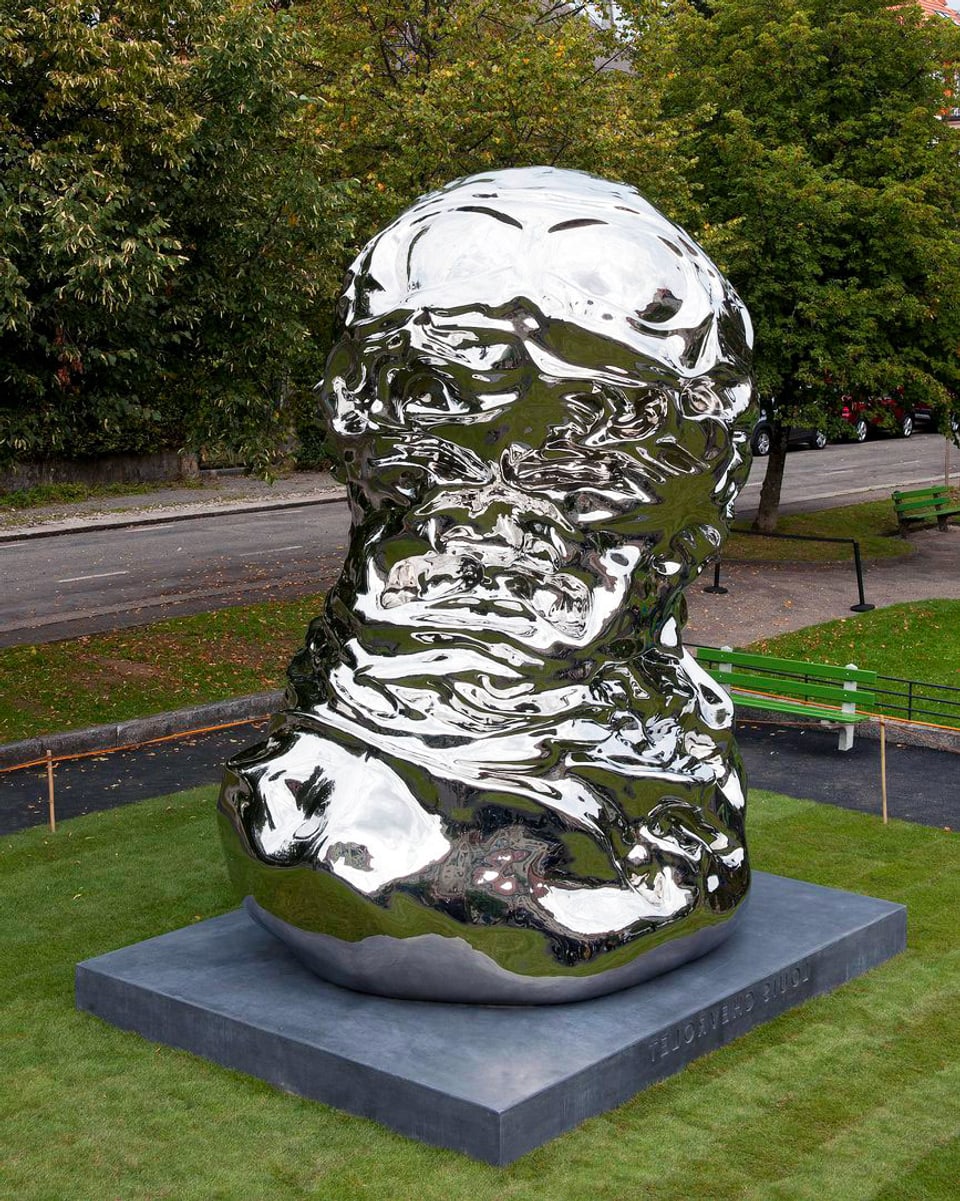 Skulptur zu ehren von Louis Chevrolet in La Chaux-de-Fonds. 