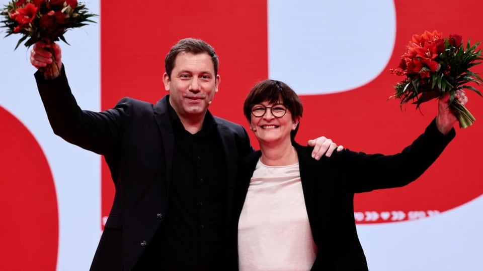 Das frisch gewählte neue Führungsduo der SPD, Lars Klingbeil und Saskia Esken.