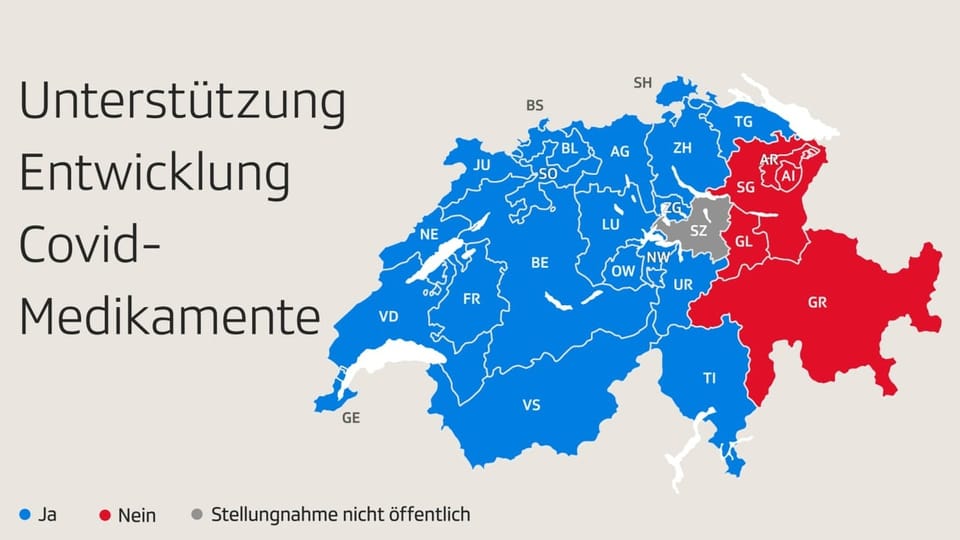 Schweizer Karte mit Kantonen