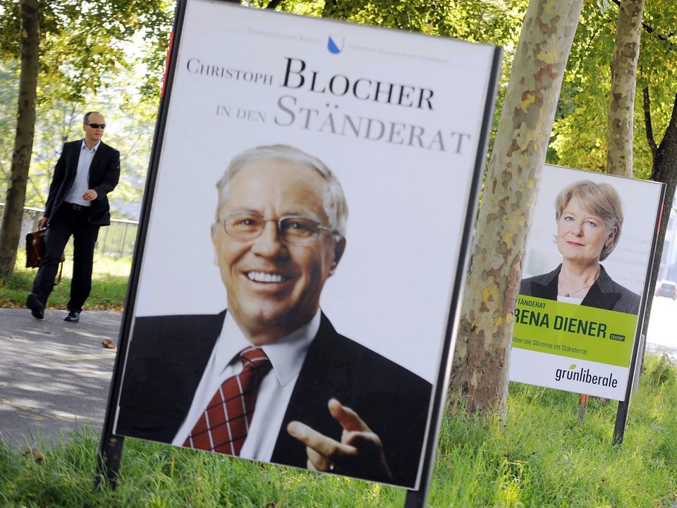 Plakat von Christoph Blocher als Ständeratkandidat