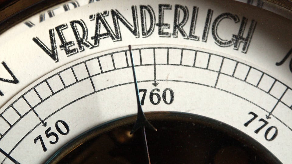 Barometer, dessen Zeiger auf «Veränderlich» steht