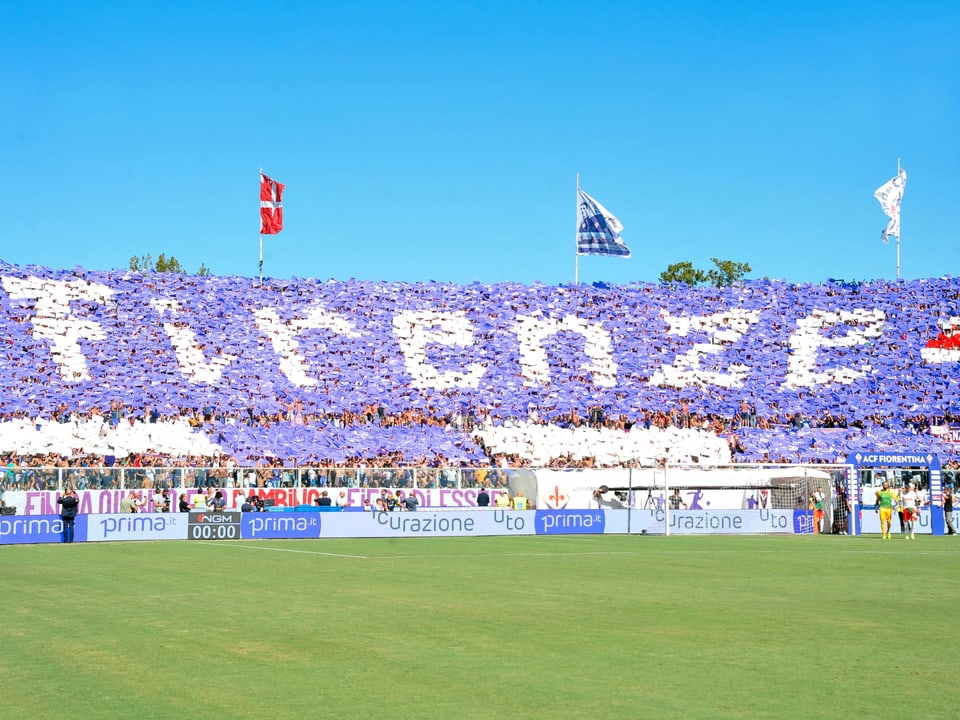 Eine violette Choreo der Fiorentina-Fans. 