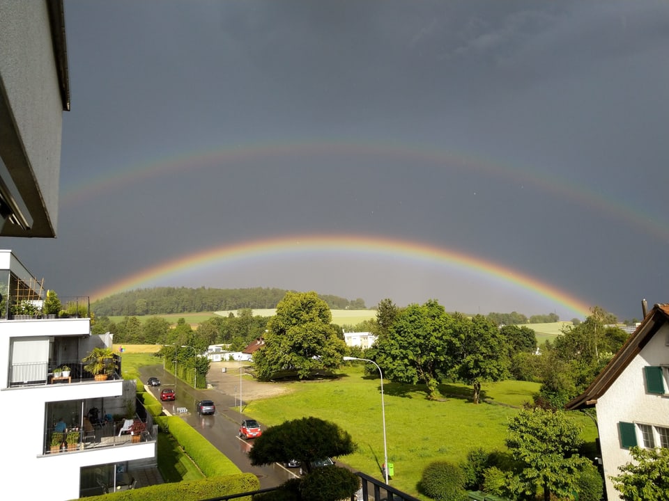 Doppelter Regenbogen.