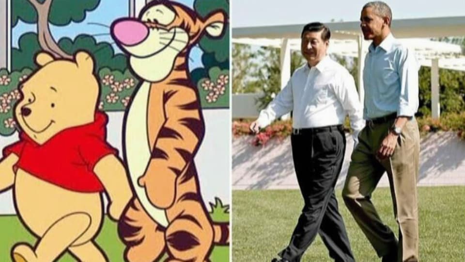 Präsident Xi Jingping und Barak Obama als Winnie the Poh und Tiger.