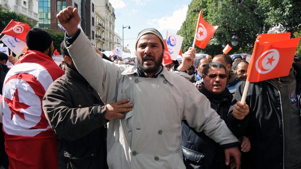 Demonstration in Tunesien.