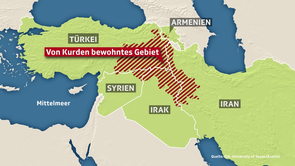 Karte des kurdischen Siedlungsgebietes