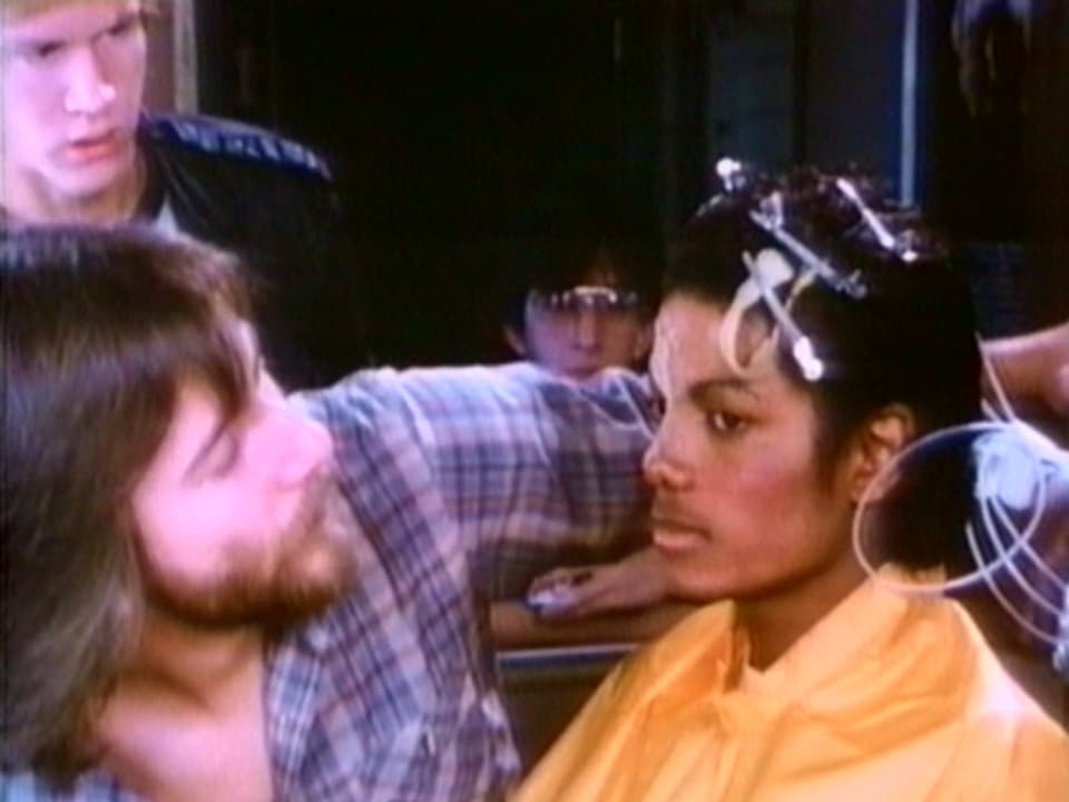 Michael Jackson in der Maske vor dem Videodreh. 
