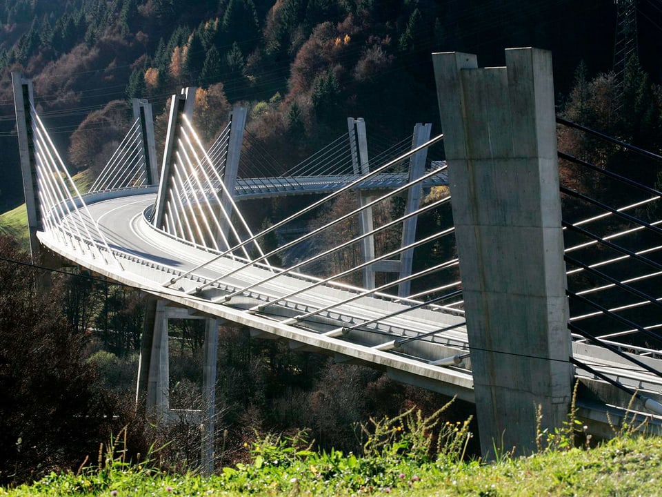 Brücke in waldiger Landschaft