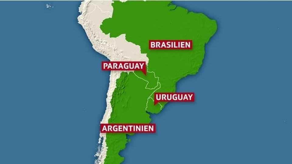 Karte der Mercosur-Staaten