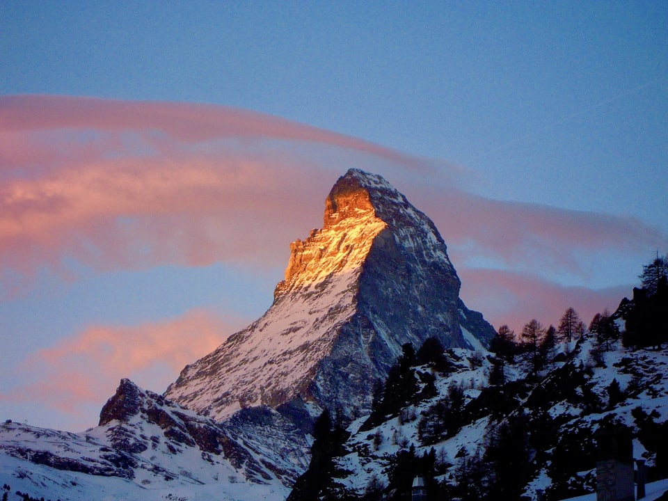 Matterhorn im Morgenrot.
