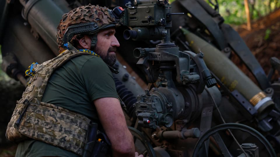 A Ukrainian soldier in the Donetsk region.