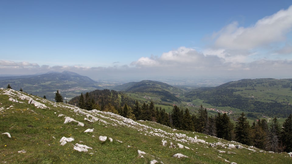 Wunderschöne Aussicht über den Waadtländer Jura. 