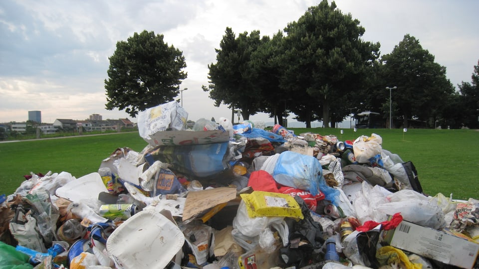 Das Bild zeigt einen grossen Abfallberg