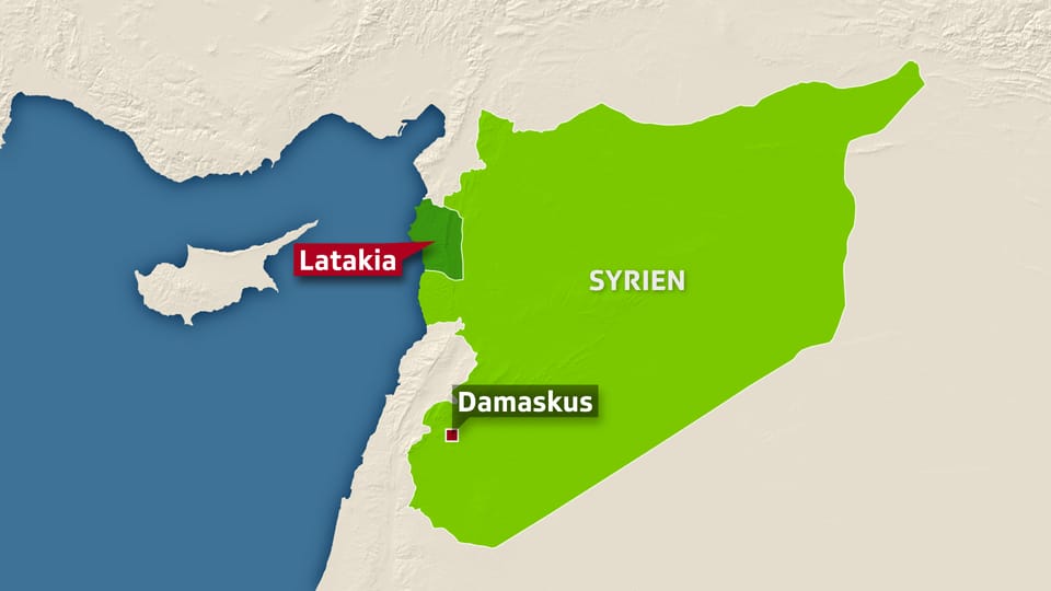 Karte von Syrien mit der Provinz Latakia.