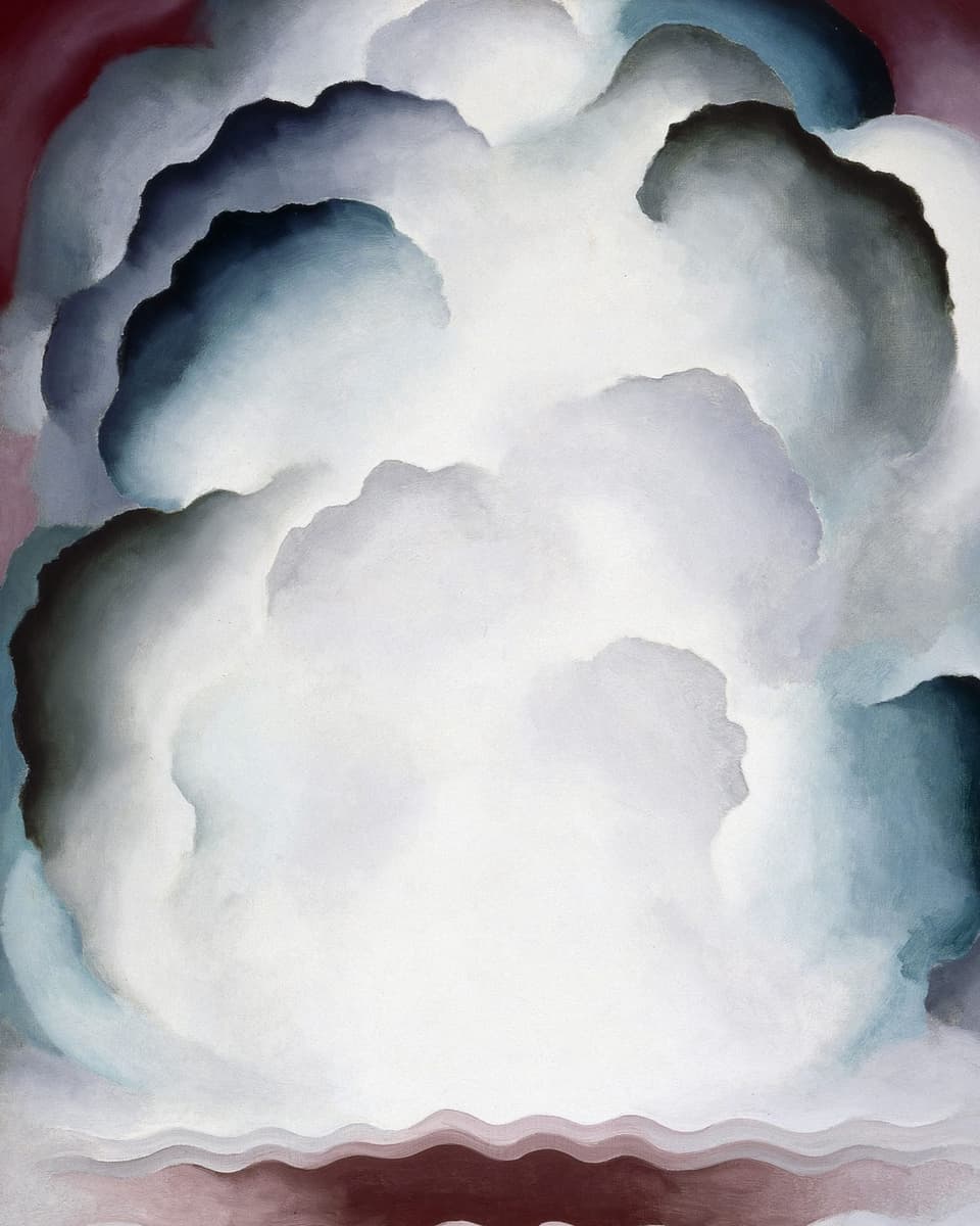 Gemälde einer abstrakten Wolkenformation.