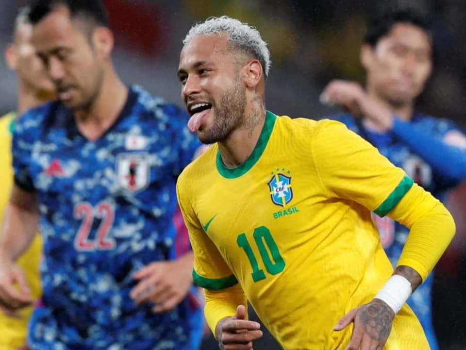 Erzielte in Tokio den einzigen Treffer Neymar freut sich über sein Tor