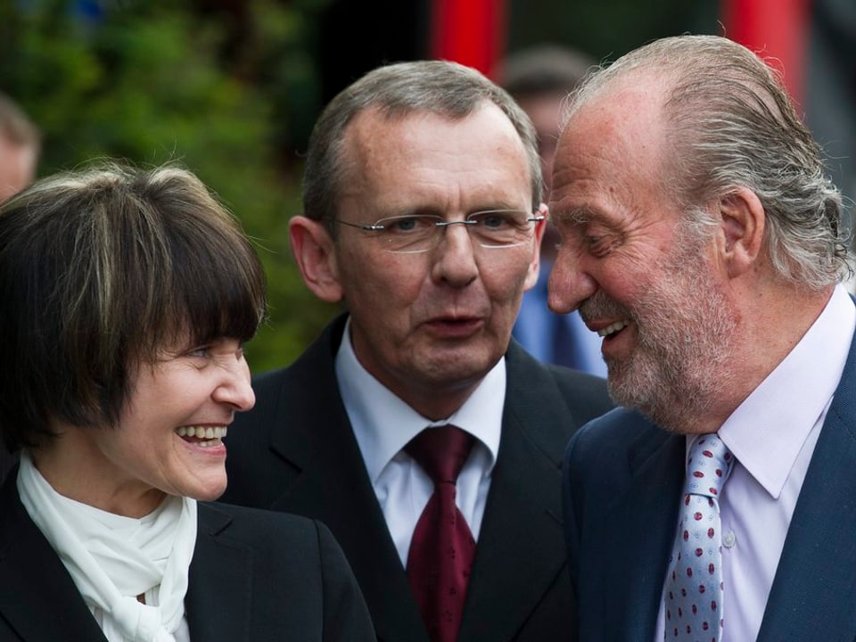 Micheline Calmy-Rey, Philippe Perrenoud und der spanische König Juan Carlos