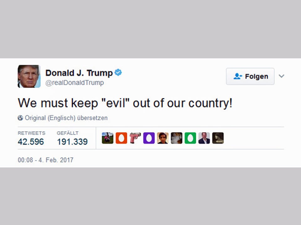 Tweet von Trump.