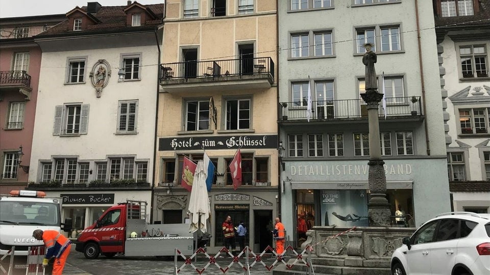 Ein Haus, welches in der Stadt Luzern gebrannt hat im Mai 2019.
