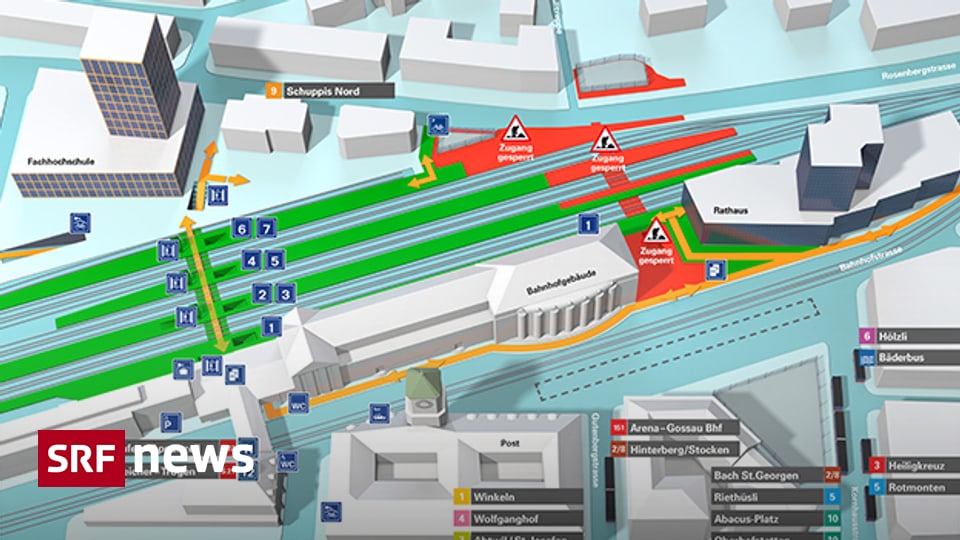Fahrplanwechsel Gleisverschiebungen in St. Gallen und mehr Züge für