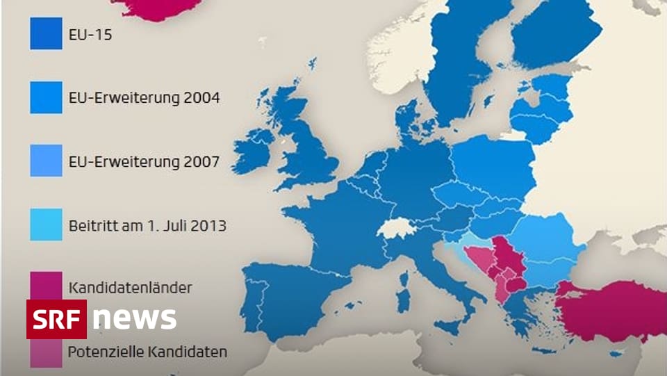Infografik So ist die Europäische Union gewachsen News SRF Infografik So ist die Europäische Union gewachsen News SRF