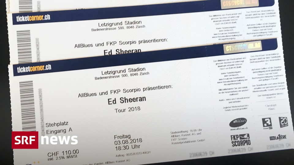 Personalisierte Tickets Viagogo zahlt EdSheeranFans Geld zurück News SRF