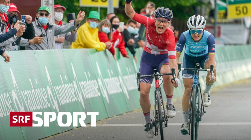 Tour de Suisse der Frauen Schweizer Meisterin Chabbey sprintet