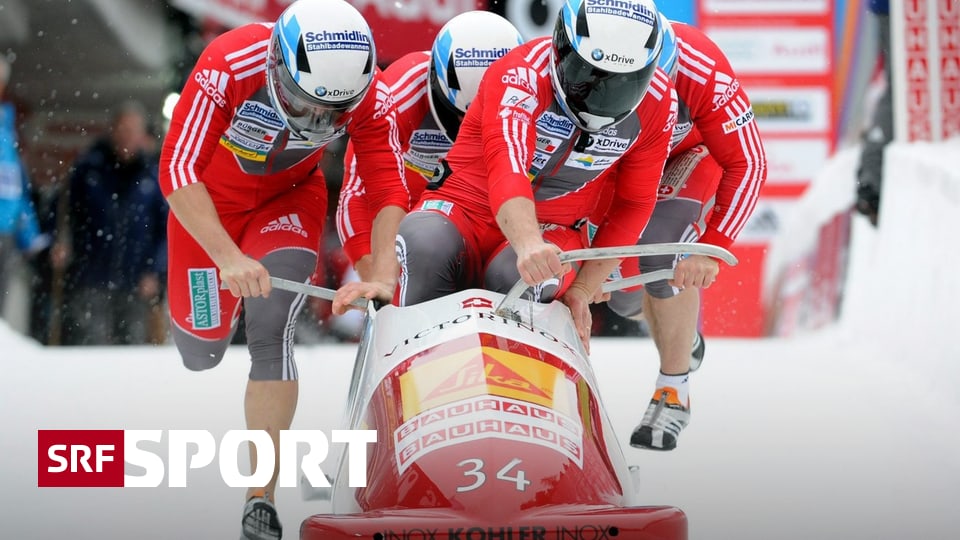 Bob Schweizer ViererBobs ohne Medaille Gold an Deutschland Sport