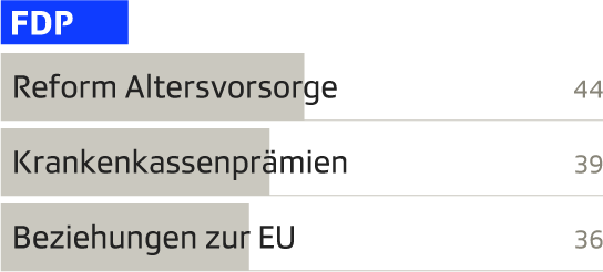 Diagramm der drängensten Probleme für FDP-Wähler
