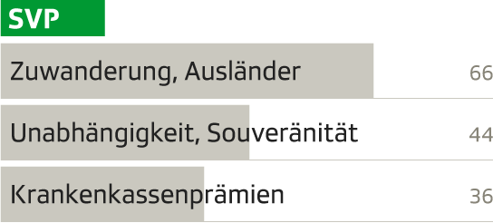 Diagramm der drängensten Probleme für SVP-Wähler