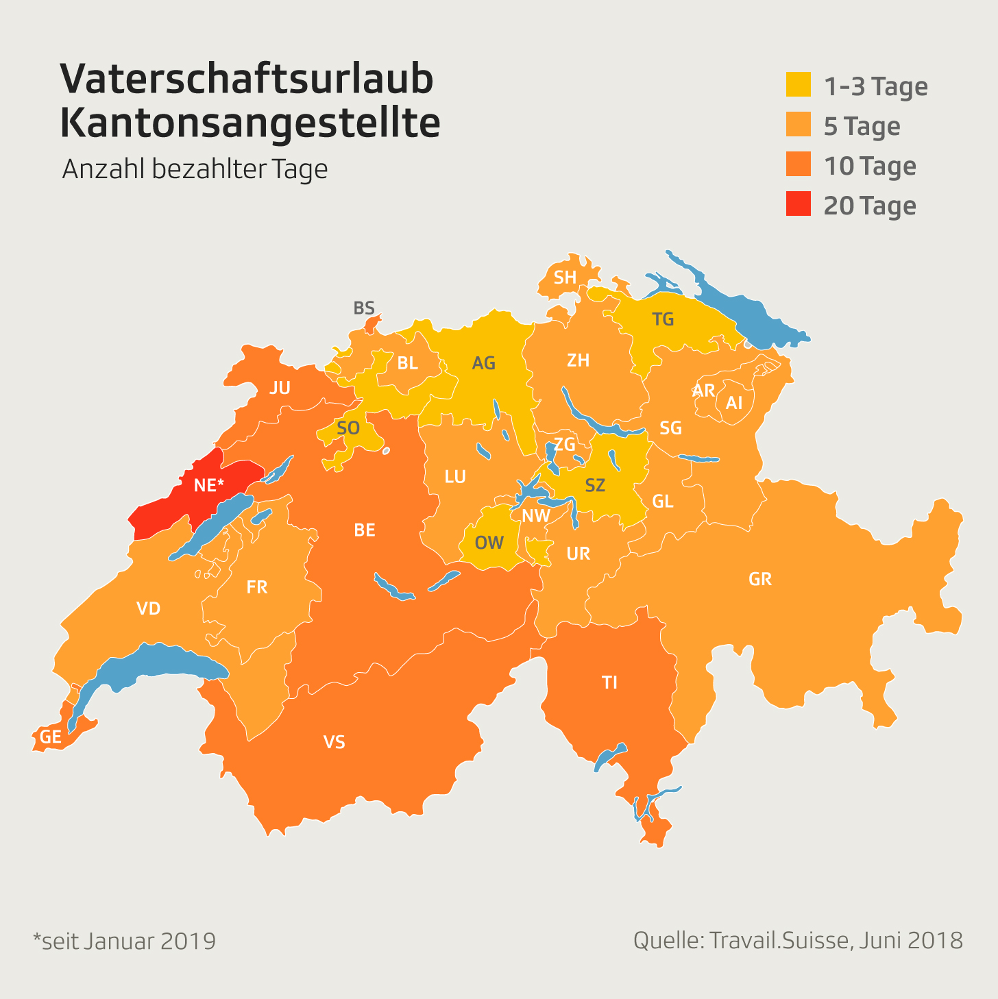 Infografik Vaterschaftsurlaub Kantonsangestellte